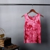 Áo thun cotton cổ tròn không tay, áo thun bó sát nhuộm vest liền mạch nam mùa hè béo cỡ lớn khiêu vũ đường phố lạ mắt vest ao ba lo Lót