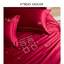 MIDO HOUSE inscription all high end 100S Xinjiang long suede cotton jacquard wedding wedding wedding with four sets-flowers open to see