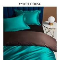 (Broken code minus 200)100 horse cotton solid color two-color four-piece bed sheet bed sheet bedding