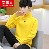 Antarctic man high collar sweater mens 2020 spring new loose t-shirt Korean version of the trend plus velvet base small shirt mens clothing