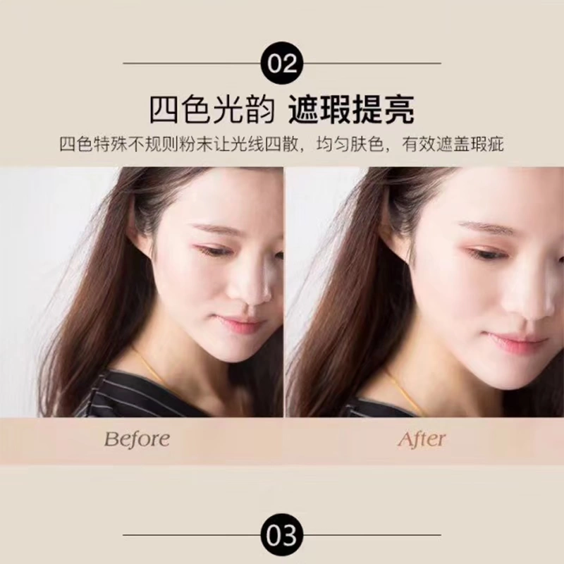 Snow Feifei Si Gongge bốn màu lỏng bột phấn tấm kiểm soát dầu che khuyết điểm làm trắng dưỡng ẩm bột trang điểm chống thấm nước làm sáng