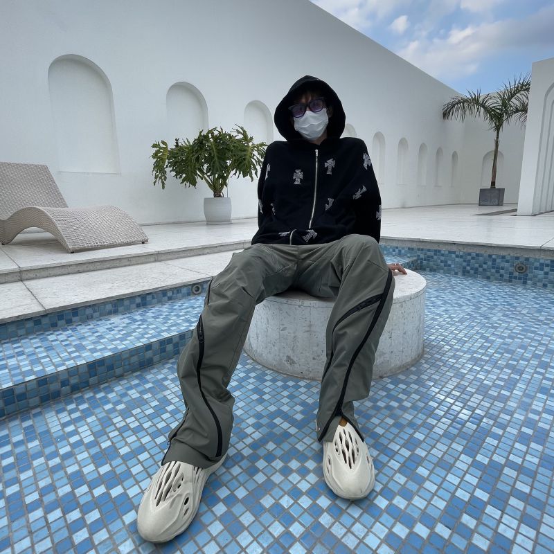 High street vibe style FAR niche design nylon zipper side stitching functional trousers men's American casual pants