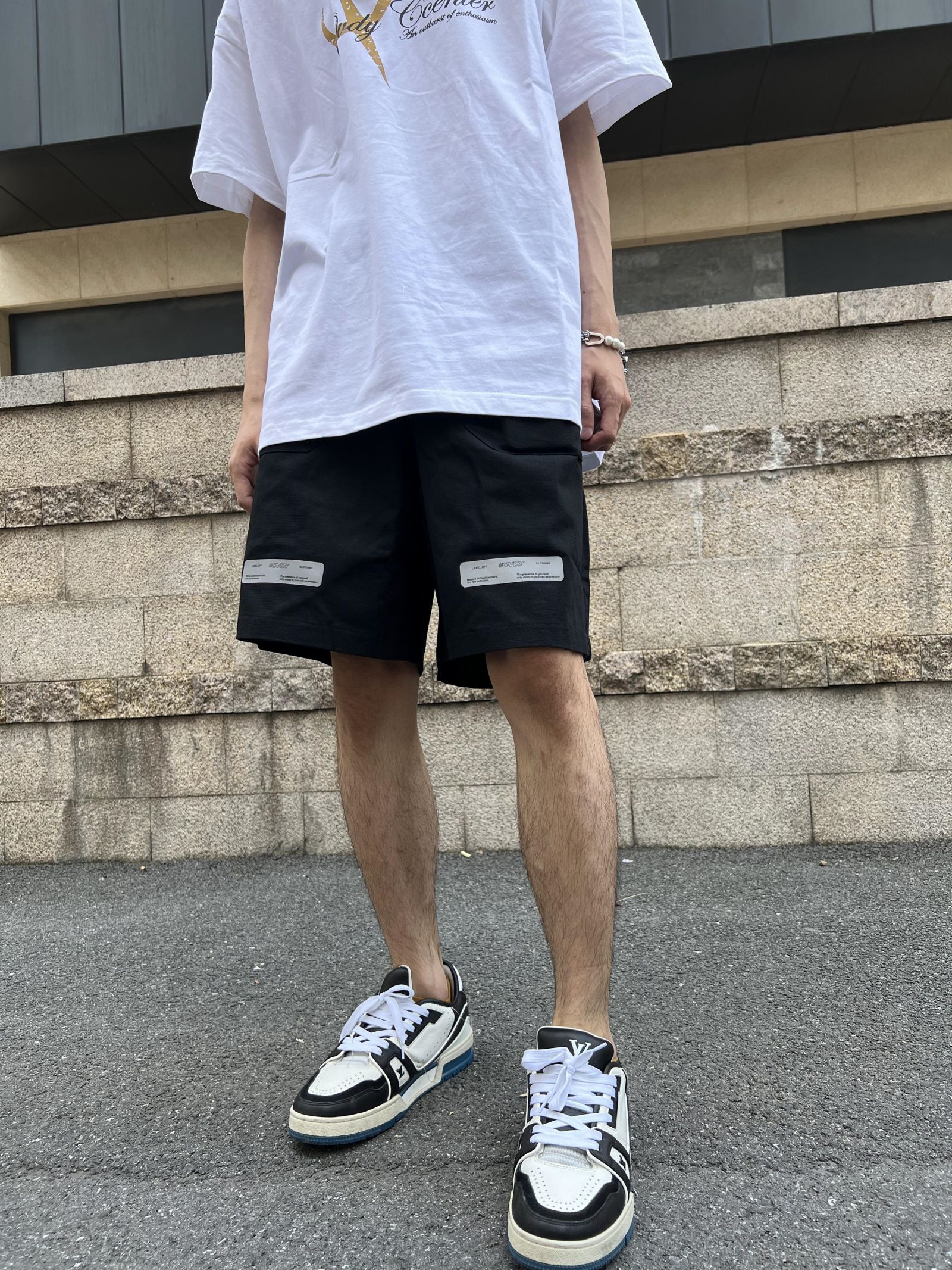 American Summer Design Sense Magic Sticker Casual Shorts Men Ins Tide Card Sports High Street Loose Casual Pants Tide 