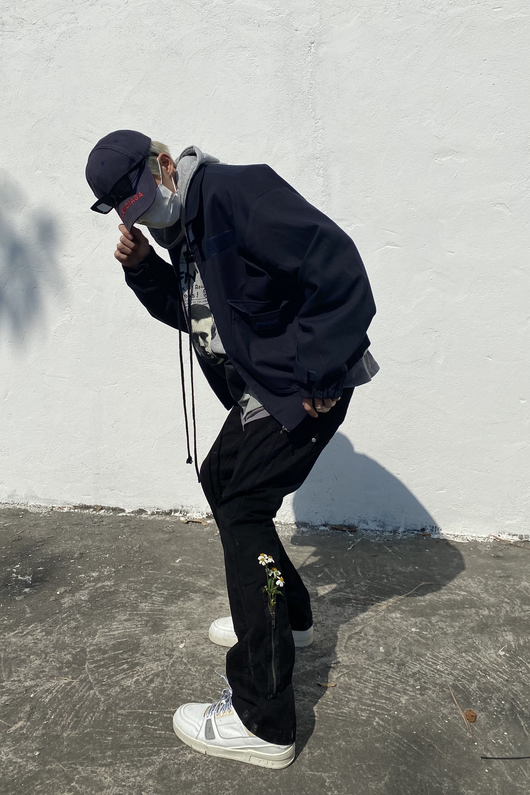 European and American high street trousers VUJADE vibe retro washed micro flared pants zipper spring and autumn overalls casual pants men