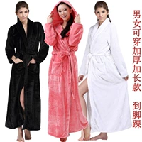 Coral nhung đen đồ ngủ flannel kích thước lớn áo ngủ nữ dày mùa đông cộng với áo choàng dài trùm đầu người yêu dịch vụ nhà đồ ngủ nữ mùa đông