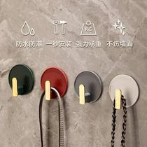 Free Punch Hook Powerful Viscose Toilet Bathroom Door Rear Bearing Wall-mounted Clothes Clothe Hood Hook Wall No Mark Nail On The Wall