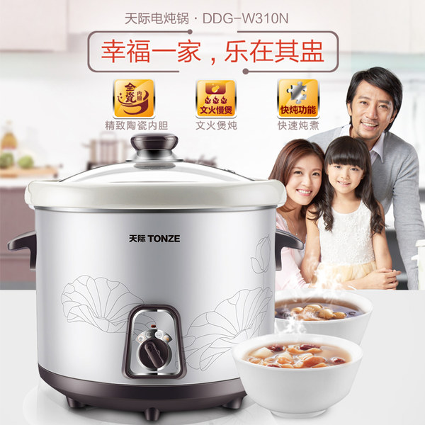 Tonze 天际 DDG-W310N 白瓷电炖锅 bb煲 1L 优惠券折后￥49包邮（￥59-10）
