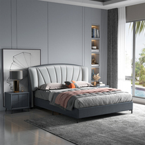 Bed modern simple technology cloth bed light luxury Master Bedroom 1 8m wedding bed Nordic double disposable fabric net red soft bag bed