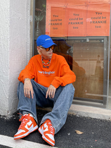 EAHO earthlinghoo original color base Japan-ROK street 100 hitch blue orange green long sleeve T-shirt male and female