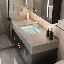 Rock board bathroom cabinet Simple sink washbasin cabinet combination bathroom intelligent mirror cabinet Marble sink set