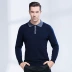 Makino Yangge nam áo len cashmere áo len màu rắn dày áo len kích thước lớn áo len đáy áo sơ mi cổ áo - Áo len Cashmere Áo len Cashmere
