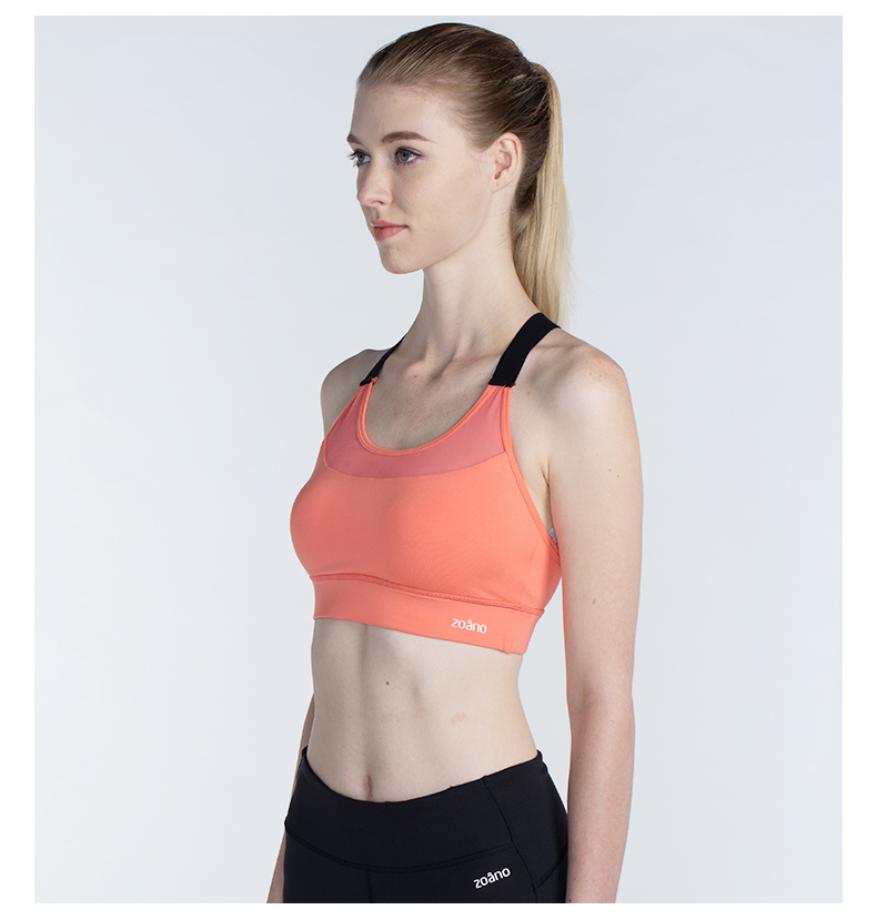 Zona vest phong cách rập khuôn thể thao nữ áo ngực yoga chống sốc nữ thể dục ngực lớn thể thao chống ngực áo ngực áo khoác gym
