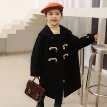 Male and female babies with the same high-end pure wool children Double face cashmere big coat in the jacket The long version of the foreign air Korean version