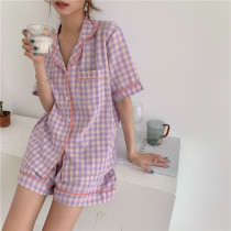 Summer New Korean in Wind Pajamas Little Qing Retrox Small Sleeve Short Short Short Short Short Short Short