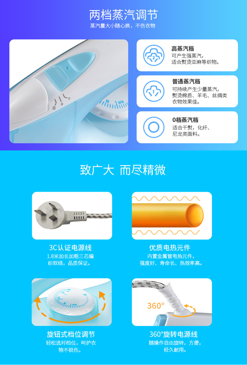 Feike điện sắt hơi nước gia đình cầm tay sắt điện nóng quần áo phun khí và điện súp súp an ủi - Điện sắt 	bàn ủi cầm tay xiaomi