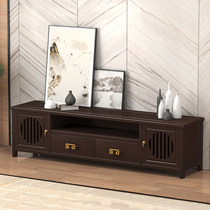 Solid Wood New Chinese TV cabinet combination modern Zen furniture living room light luxury floor cabinet storage small house film and television cabinet