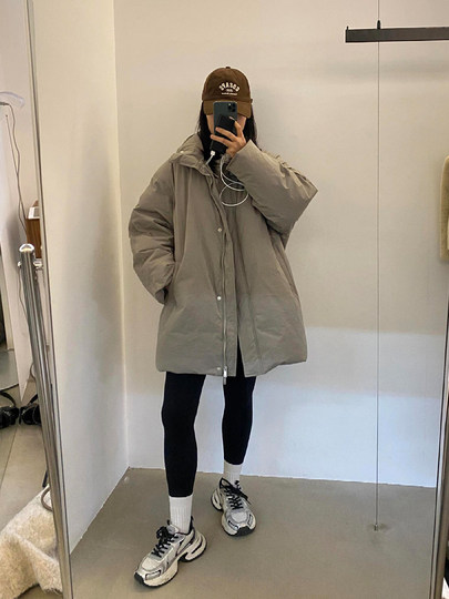 2025 great-looking down jacket for women in winter new style small loose slimming thickened warm work jacket for women