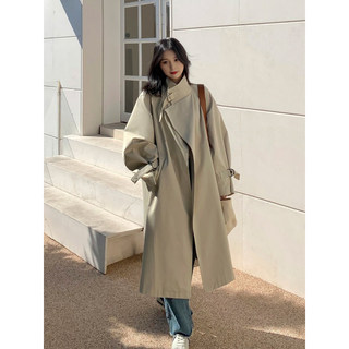 中长款风衣外套女2025早秋新款宽松慵懒复古大衣休闲高级感英伦风
