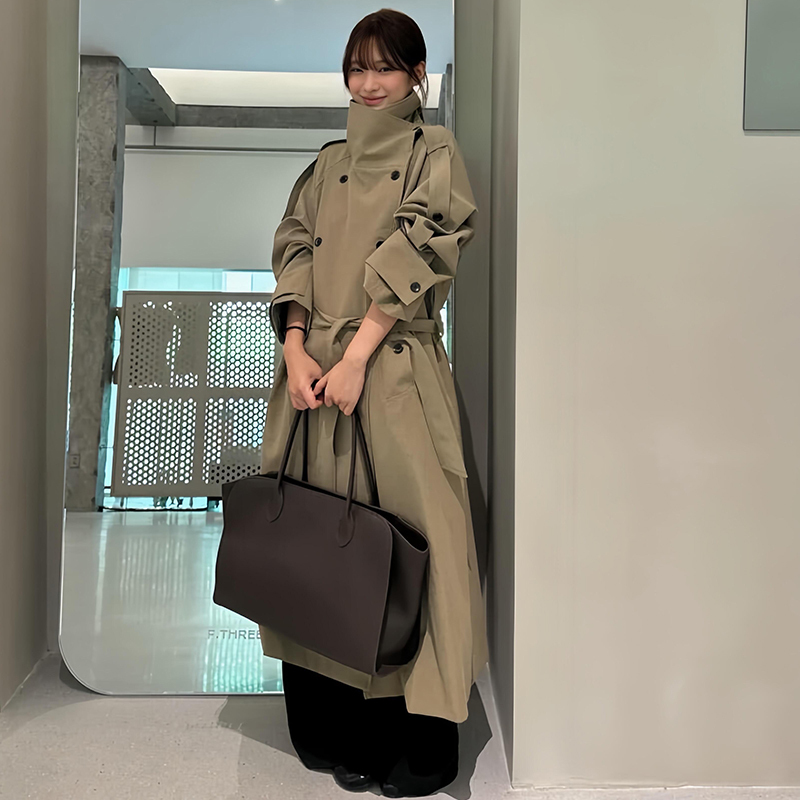 Khaki Mid-Length Trench Coat for Women, 2026 Spring and Autumn New Style, Very Stylish, High-End Feel, Popular Coat for Petite Figures
