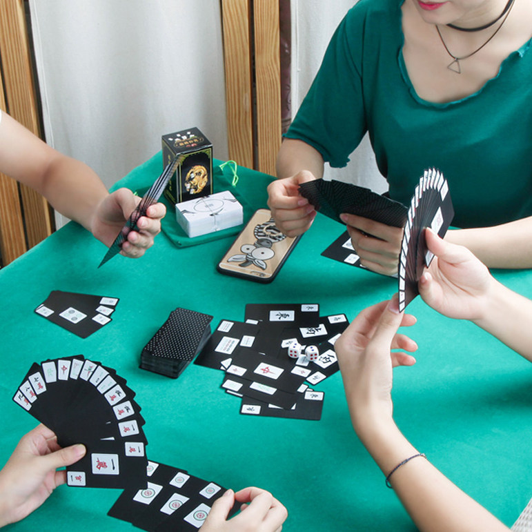 Plastic Mahjong solitaire Mahjong Playing cards PVC Waterproof portable travel matte Mahjong tiles thickened waterproof