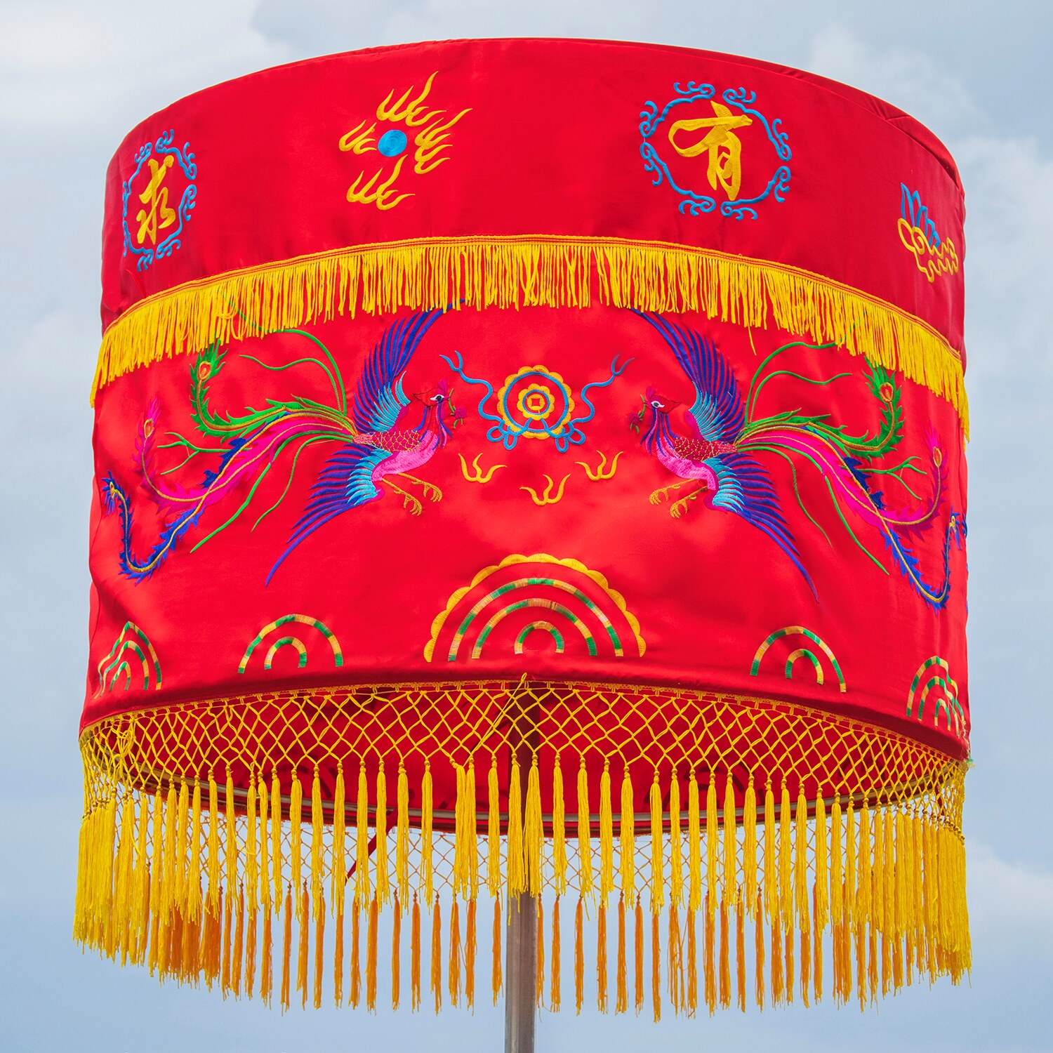 龍と鳳凰の天蓋付きウェディング傘、赤い双喜の中国式ウェディング龍と鳳凰の傘、オシドリの天蓋、装飾用天蓋