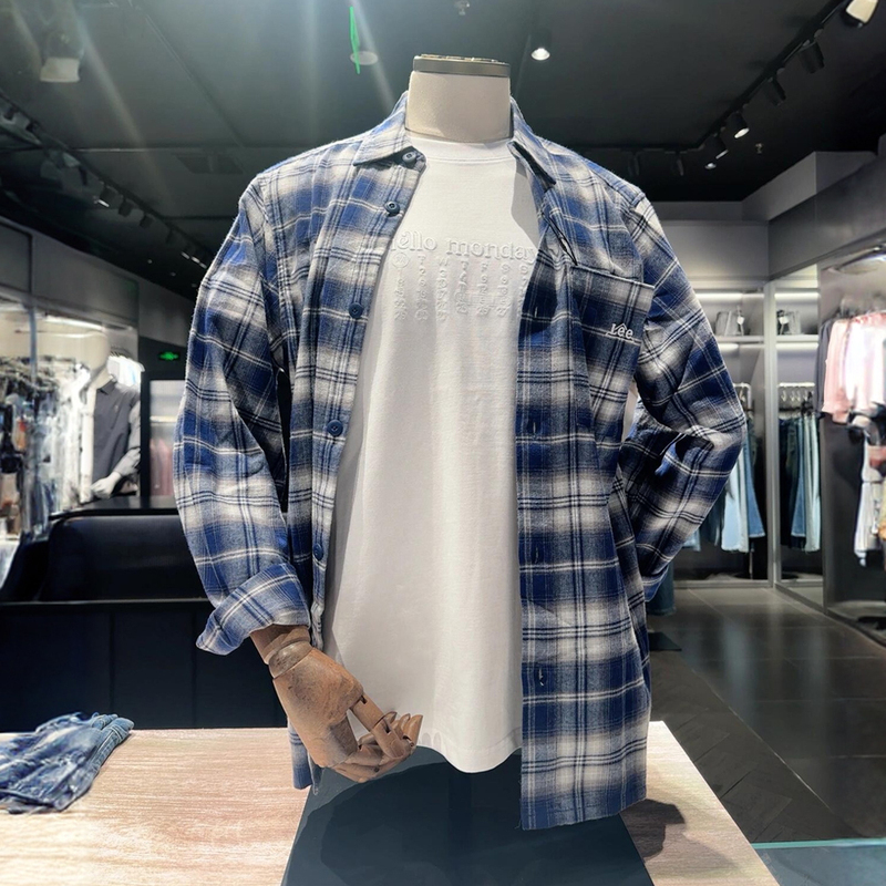 Lee Men's Long Sleeve Plaid Fashion Casual Shirt Lmt011091209220-K15000-A09132