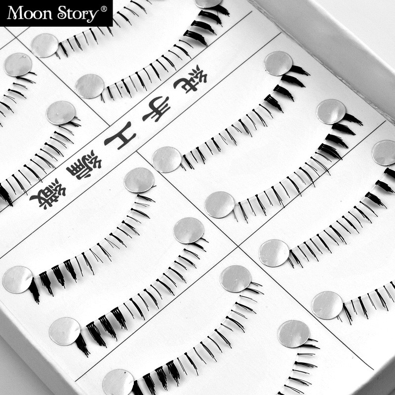 Moonstory/萌黛儿#1055 纯手工假睫毛10付装 眼尾加密下睫毛自然