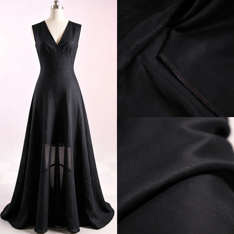 Zim Zijia Black Brand Original Stock 101 Linen High-Count Fine Weave Summer Versatile Linen Material Zim Zijia Black Brand Original Stock 101 Linen High-Count Fine Weave Summer Versatile Linen Material