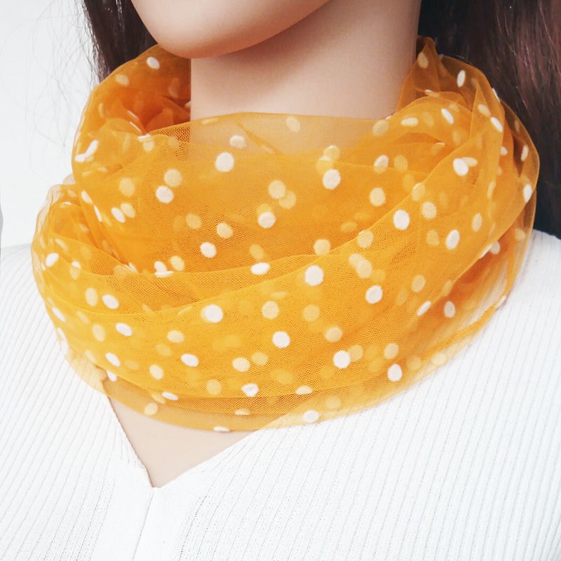 Scarf around the neck in summer candy color spring and summer mesh sunscreen protection cervical vertebra scarf female pullover summer thin section small