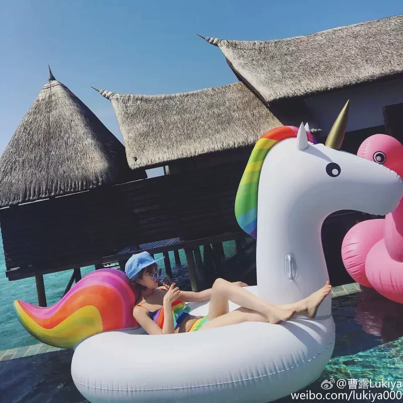 Rainbow Cloud Water Bơm nổi Giường Thần Thú Núi Lớn Vòng bơi Thiên thần Cánh nổi Hàng bơ Tình yêu Vòng bơi phao tay cho bé
