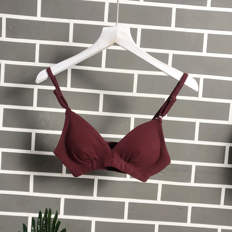 Vẻ đẹp trở lại ngực nhỏ thoải mái sợi bông tam giác cốc không có vòng thép mỏng phần áo ngực với chèn cô gái đồ lót bralette ao lot nu