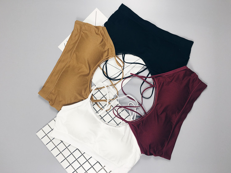 Phiên bản Hàn Quốc của ban nhạc mỏng quấn ngực trở lại chéo áo vest nữ thể thao ống top bra nữ sinh quấn ngực đồ lót mùa hè áo ngực bra