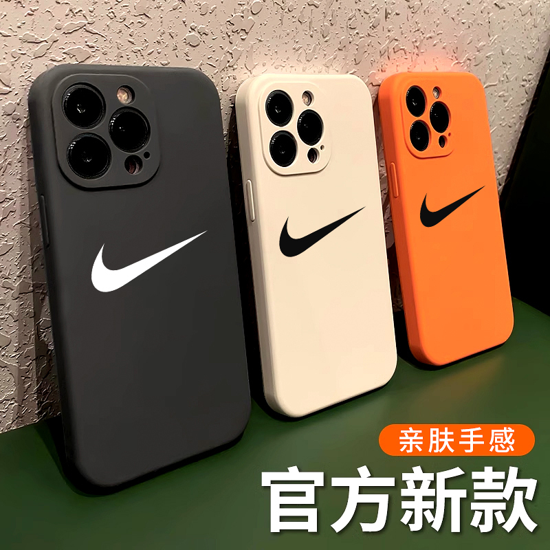 Minimalist 16 High-End Style Suitable for Apple 15 Phone Case iPhone 13 Trendy 17 New Model 11 Nike Couple's Anti-Drop 14 Pro Max Silicone Xr Soft Case 12 Trendy Brand 7P/8 Plus Protective Cover