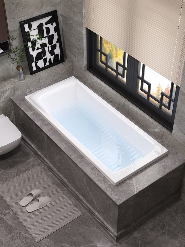 Acrylic Embedded Thickened Adult Elderly Family Hotel Bath Spa Bathtub Bathtub Bath with Drain Device
