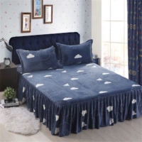 Fale cashmere váy đơn mảnh ba mảnh set 1,5 / 1,8m giường chống trượt flannel san hô lông cừu bìa giường giường váy