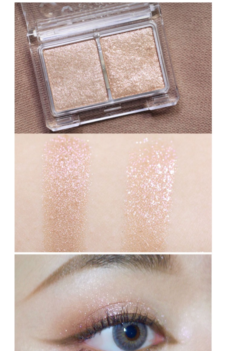 Tấm kim cương! Nhật Bản canmake chém em gái phấn mắt hai màu sequin - Bóng mắt phấn mắt novo dạng thỏi