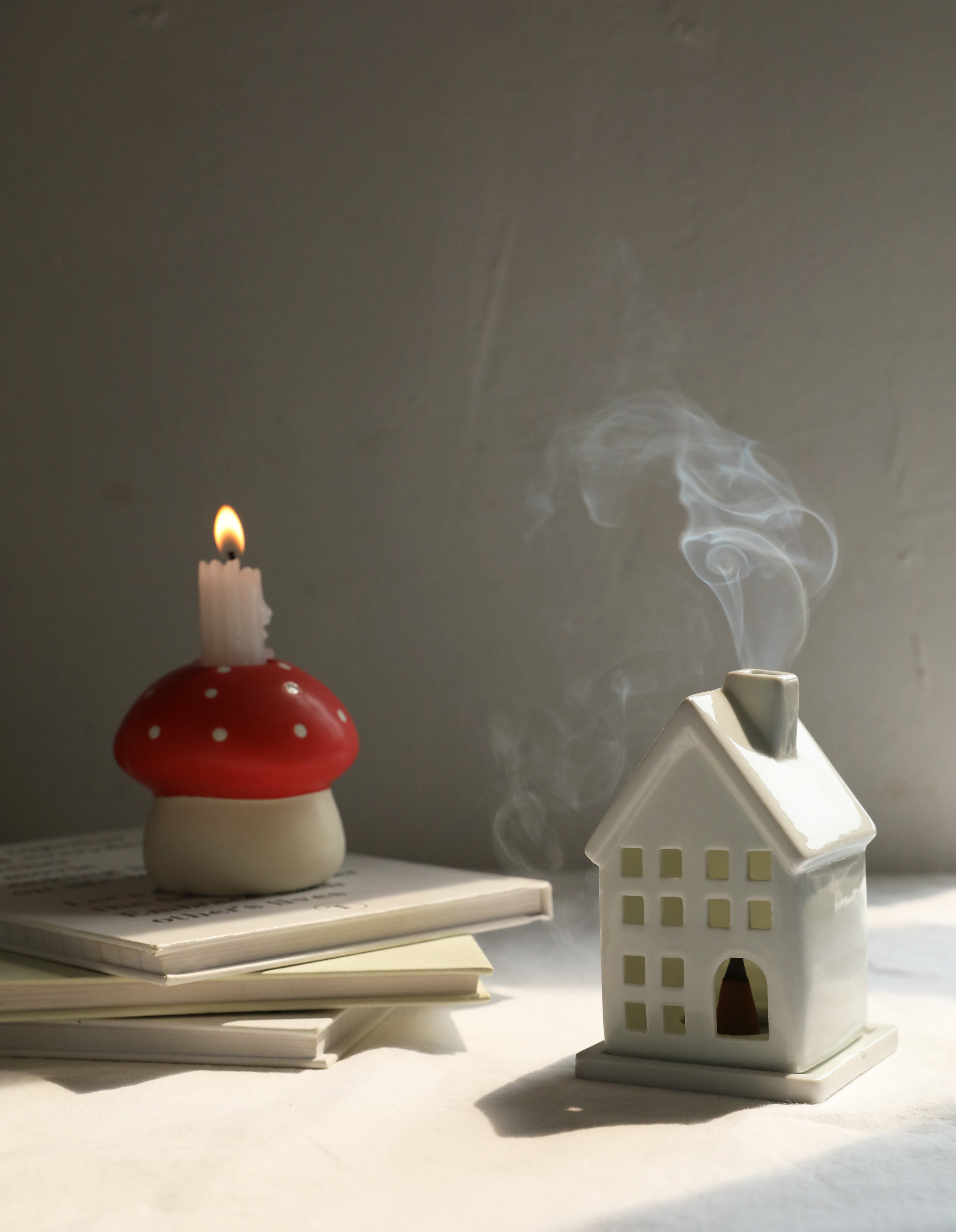 Оформление рабочего стола muse garden 做好三餐过好四季 出口丹麦陶瓷做旧小房子香薰台