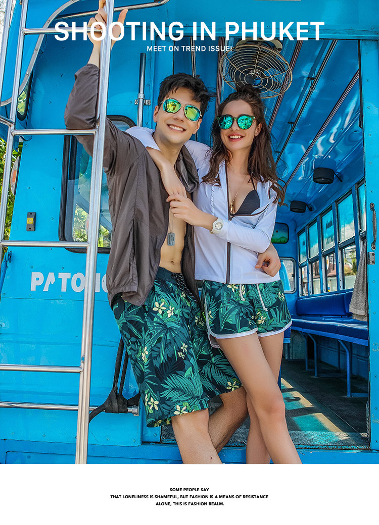 Quần lửng ống rộng quần dài mùa hè Phiên bản Hàn Quốc của nam triều 5 điểm quần đi biển bên quần bơi ngày xuân quần đi biển hawaii
