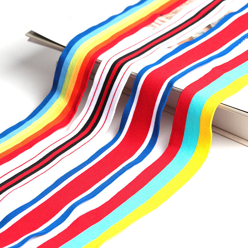 Widen knitted side stripes color stripes thin decoration spring summer leisure sports thick cotton pants fashionably slanted