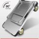 Steel Plate Handcart, Four-Wheel Silent Transport Cart, Express Delivery Flatbed Cart, Small Cart, Folding Trailer, Cargo Cart