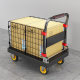 Folding Silent Handcart with Fence, Household Cargo Cart, Four-Wheel Small Trailer, Small Pull Cart
