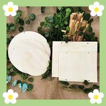 Kindergarten corridor classroom background wall hanging decoration DIY handmade creative materials round rectangular wood board