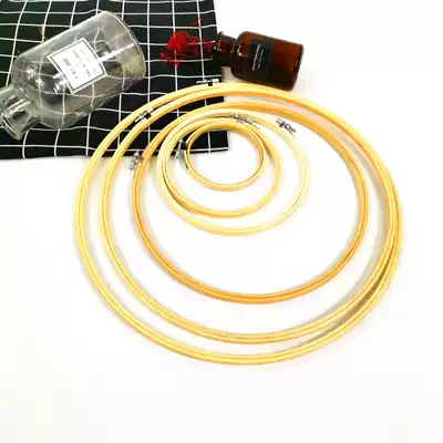 Kindergarten mini embroidery frame brace fixed ring handmade diy Mother and baby natural bamboo wood embroidery ring embroidery overhead hanging ornaments