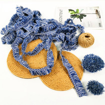 Kindergarten blue and white tassel lace accessories accessories handmade diy material blackboard newspaper Wall environment decoration decoration