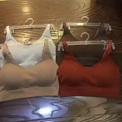 New pothole cotton integrated sports bra without steel ring Korean version of chest beauty back yoga with chest pad gathering underwear