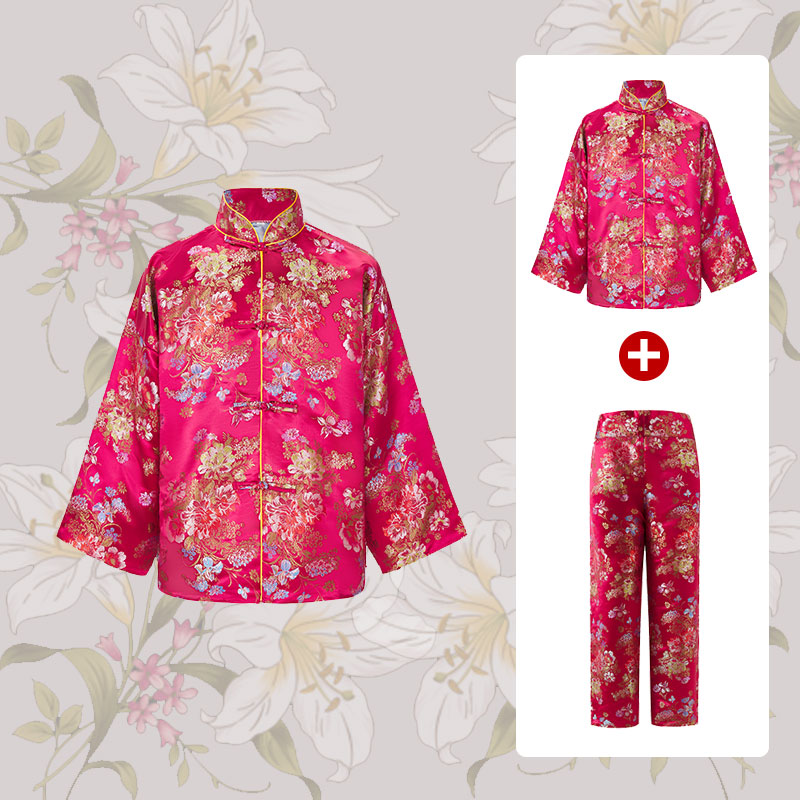 Female shouwear Chinese style disc button Tang suit Han clothes silk satin fu suo group Extra large suit, Hong Kong, Macao and Taiwan Zhangquan Funeral for funeral use