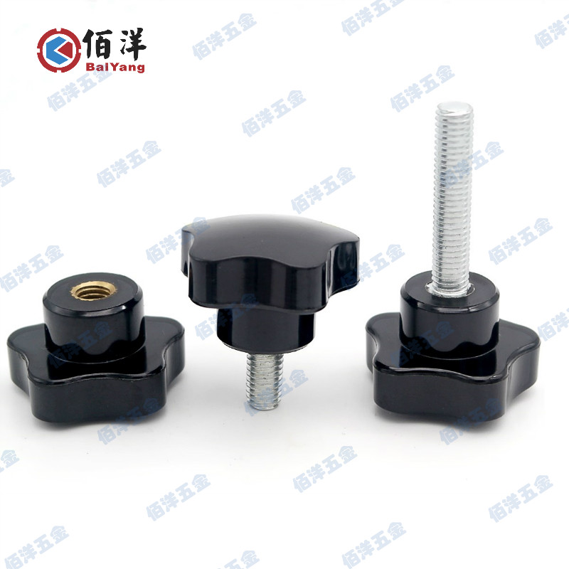 Five-star plum glue head hand screw screw glue wood pentagonal knob handle m4m5m6m8m10m12m14m16