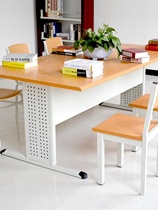 School reading table library tables and chairs bookstore reading room steel wood conference room long training table desk chair