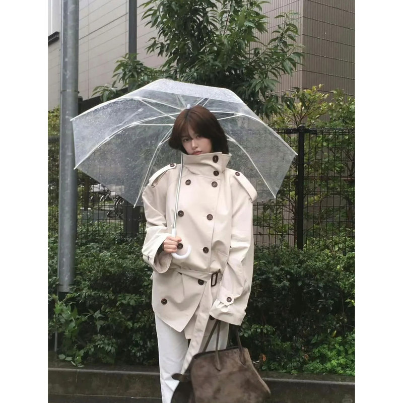Pd's Greatest Work, an Youzhen's Same Style Trench Coat, Double-Breasted, Stand-Up Collar, High-Fashion, Cool Girl Autumn Coat 0333 Pd's Greatest Work, an Youzhen's Same Style Trench Coat, Double-Breasted, Stand-Up Collar, High-Fashion, Cool Girl Autumn Coat 0333