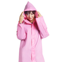 Pure color with sleeves transparent fashion one-piece raincoat Korean version of men and women adult outdoor hiking poncho waterproof coat thick